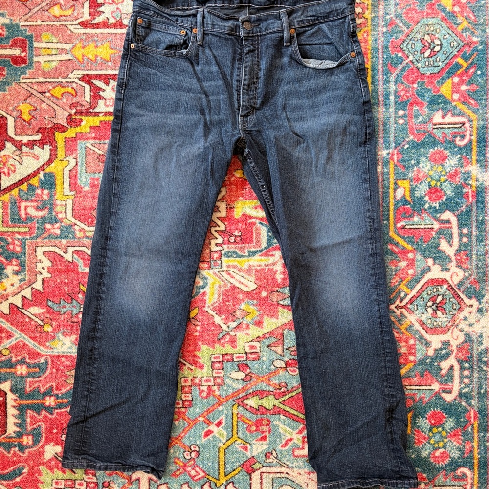 Levi's Men's Straight Jeans in Dark Blue Wash